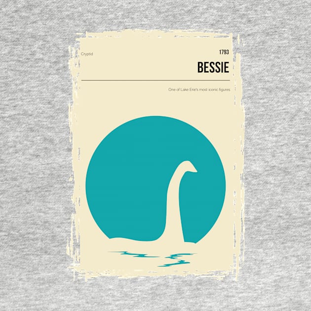 Bessie Lake Erie Vintage Cryptid Poster by jornvanhezik